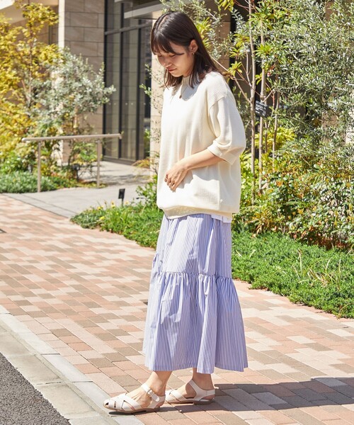 SHIPS(シップス)の「*SHIPS:〈ニット+Tシャツ〉リラックスフィット メッシュ レイヤード クルーネック ニット(Tシャツ/カットソー・メンズ・ネイビー/グリーン/ダークグレー/ナチュラル・SMALL/MEDIUM/LARGE)」の6枚目の写真