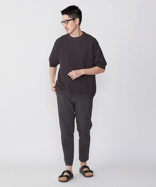 SHIPS(シップス)の「*SHIPS:〈ニット+Tシャツ〉リラックスフィット メッシュ レイヤード クルーネック ニット(Tシャツ/カットソー・メンズ・ネイビー/グリーン/ダークグレー/ナチュラル・SMALL/MEDIUM/LARGE)」の7枚目の写真