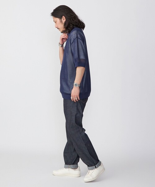 SHIPS(シップス)の「*SHIPS:〈ニット+Tシャツ〉リラックスフィット メッシュ レイヤード クルーネック ニット(Tシャツ/カットソー・メンズ・ネイビー/グリーン/ダークグレー/ナチュラル・SMALL/MEDIUM/LARGE)」の11枚目の写真