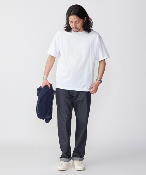 SHIPS(シップス)の「*SHIPS:〈ニット+Tシャツ〉リラックスフィット メッシュ レイヤード クルーネック ニット(Tシャツ/カットソー・メンズ・ネイビー/グリーン/ダークグレー/ナチュラル・SMALL/MEDIUM/LARGE)」の19枚目の写真