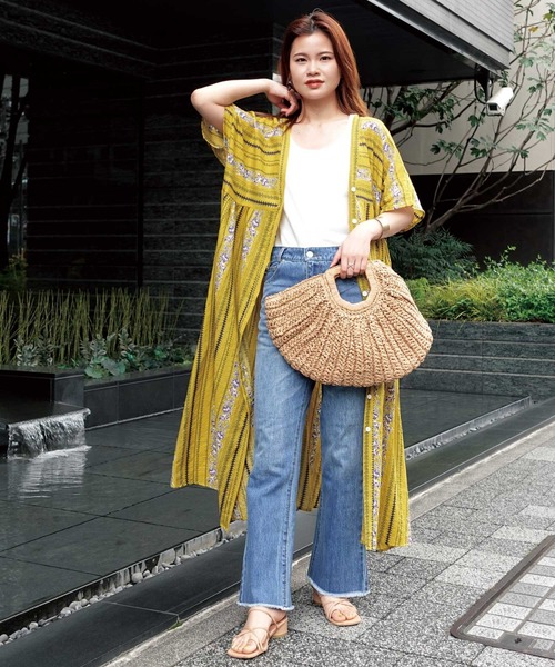 CORNERS(コーナーズ)の「3way花柄ストライプVネックワンピース(ワンピース・レディース・ネイビー/オフホワイト/マスタード・M/L)」の8枚目の写真