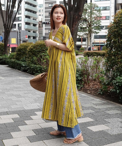 CORNERS(コーナーズ)の「3way花柄ストライプVネックワンピース(ワンピース・レディース・ネイビー/オフホワイト/マスタード・M/L)」の10枚目の写真