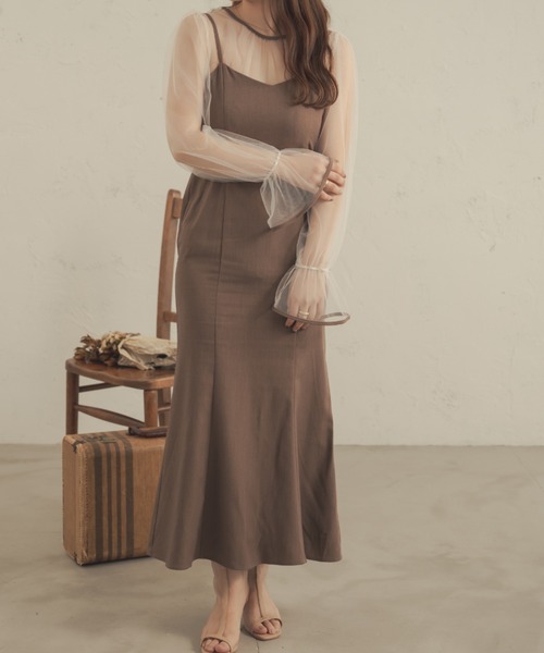 Ambre Neige（アンブルネージュ）の「【セットアイテム】シースルーボレロ＆マーメイドキャミワンピース／WEB/EC限定商品（ワンピース・レディース・ブラック/ベージュ/ダークブラウン・FREE）」の19枚目の写真