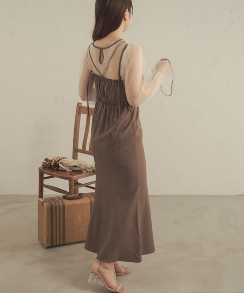 Ambre Neige（アンブルネージュ）の「【セットアイテム】シースルーボレロ＆マーメイドキャミワンピース／WEB/EC限定商品（ワンピース・レディース・ブラック/ベージュ/ダークブラウン・FREE）」の20枚目の写真