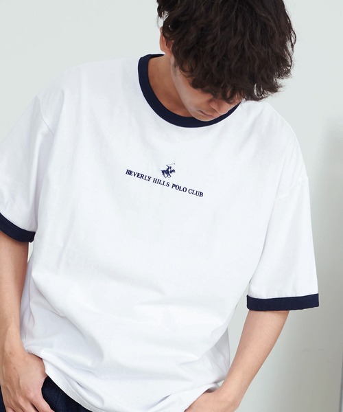 SILVER BULLET(シルバーバレット)の「『BEVERLY HILLS POLO CLUB/ビバリーヒルズポロクラブ』天竺刺繍半袖Tシャツ(Tシャツ/カットソー・メンズ・ホワイト/グリーン/ブラック/ホワイト×ブルー/スミクロ/ホワイト×グリーン/ネイビー/マスタード・L/XL/M)」の4枚目の写真