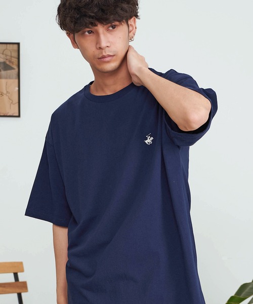 SILVER BULLET(シルバーバレット)の「『BEVERLY HILLS POLO CLUB/ビバリーヒルズポロクラブ』天竺刺繍半袖Tシャツ(Tシャツ/カットソー・メンズ・ホワイト/グリーン/ブラック/ホワイト×ブルー/スミクロ/ホワイト×グリーン/ネイビー/マスタード・L/XL/M)」の7枚目の写真