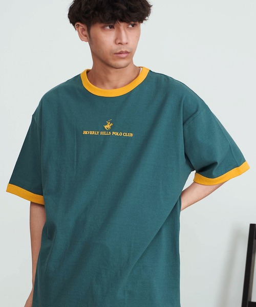 SILVER BULLET(シルバーバレット)の「『BEVERLY HILLS POLO CLUB/ビバリーヒルズポロクラブ』天竺刺繍半袖Tシャツ(Tシャツ/カットソー・メンズ・ホワイト/グリーン/ブラック/ホワイト×ブルー/スミクロ/ホワイト×グリーン/ネイビー/マスタード・L/XL/M)」の1枚目の写真