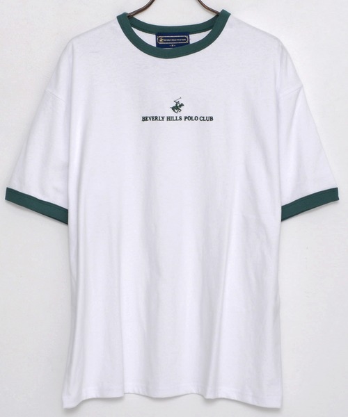 SILVER BULLET(シルバーバレット)の「『BEVERLY HILLS POLO CLUB/ビバリーヒルズポロクラブ』天竺刺繍半袖Tシャツ(Tシャツ/カットソー・メンズ・ホワイト/グリーン/ブラック/ホワイト×ブルー/スミクロ/ホワイト×グリーン/ネイビー/マスタード・L/XL/M)」の12枚目の写真