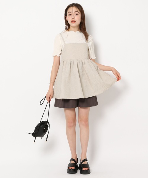 mysty woman(ミスティウーマン)の「フラワージャカードキャミチュニック 905313(キャミソール・レディース・ライトベージュ/オフホワイト/ブラック・FREE)」の10枚目の写真