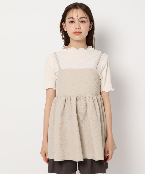 mysty woman(ミスティウーマン)の「フラワージャカードキャミチュニック 905313(キャミソール・レディース・ライトベージュ/オフホワイト/ブラック・FREE)」の14枚目の写真