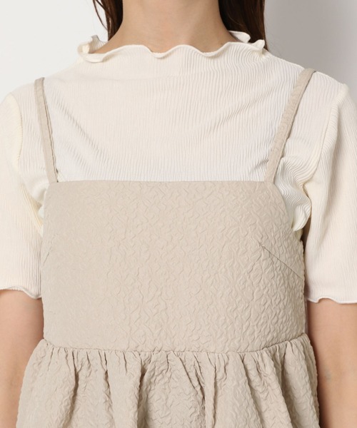 mysty woman(ミスティウーマン)の「フラワージャカードキャミチュニック 905313(キャミソール・レディース・ライトベージュ/オフホワイト/ブラック・FREE)」の9枚目の写真