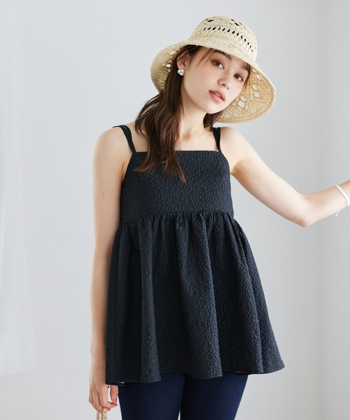 mysty woman(ミスティウーマン)の「フラワージャカードキャミチュニック 905313(キャミソール・レディース・ライトベージュ/オフホワイト/ブラック・FREE)」の20枚目の写真