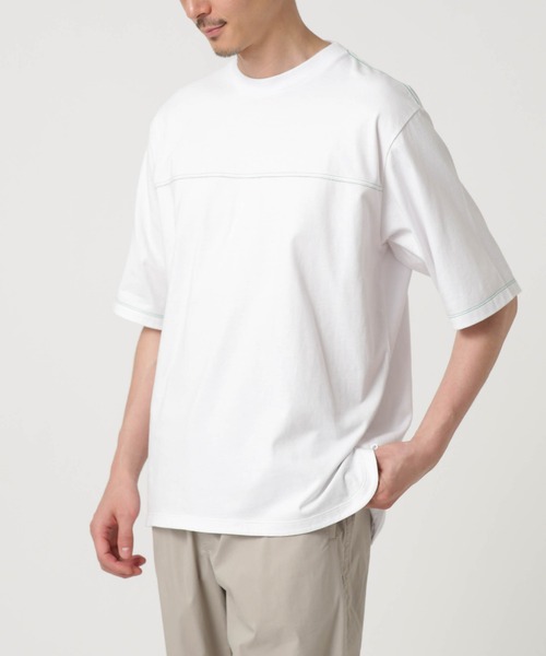 NANO universe(ナノユニバース)の「LB.03/コットンフットボールTシャツ(Tシャツ/カットソー・メンズ・ブラック/ホワイト/グリーン・S/M/L)」の2枚目の写真