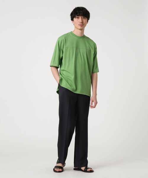 NANO universe(ナノユニバース)の「LB.03/コットンフットボールTシャツ(Tシャツ/カットソー・メンズ・ブラック/ホワイト/グリーン・S/M/L)」の4枚目の写真