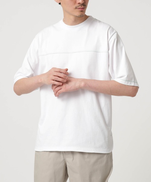 NANO universe(ナノユニバース)の「LB.03/コットンフットボールTシャツ(Tシャツ/カットソー・メンズ・ブラック/ホワイト/グリーン・S/M/L)」の20枚目の写真