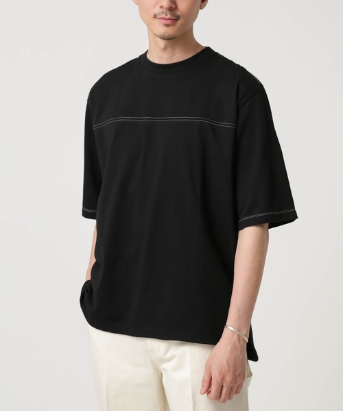 NANO universe(ナノユニバース)の「LB.03/コットンフットボールTシャツ(Tシャツ/カットソー・メンズ・ブラック/ホワイト/グリーン・S/M/L)」の7枚目の写真