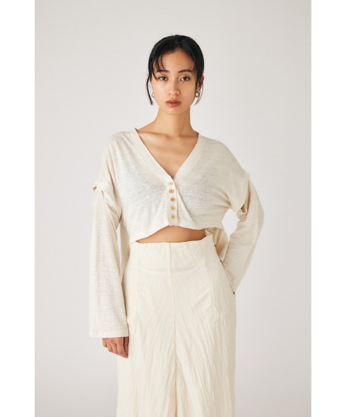 M_(エムアンダーバー)の「【M_】SLEEVE CUT トップス(Tシャツ/カットソー・レディース・クリアレッド/アイボリー/ブラック・FREE)」の16枚目の写真