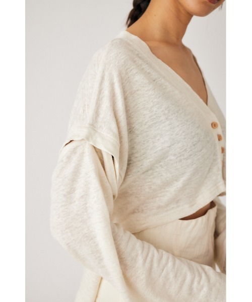 M_(エムアンダーバー)の「【M_】SLEEVE CUT トップス(Tシャツ/カットソー・レディース・クリアレッド/アイボリー/ブラック・FREE)」の11枚目の写真