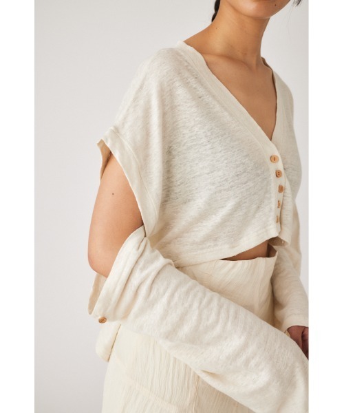 M_(エムアンダーバー)の「【M_】SLEEVE CUT トップス(Tシャツ/カットソー・レディース・クリアレッド/アイボリー/ブラック・FREE)」の17枚目の写真