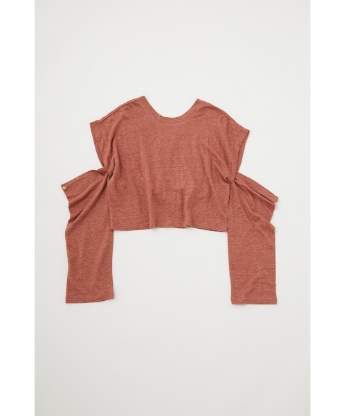 M_(エムアンダーバー)の「【M_】SLEEVE CUT トップス(Tシャツ/カットソー・レディース・クリアレッド/アイボリー/ブラック・FREE)」の7枚目の写真