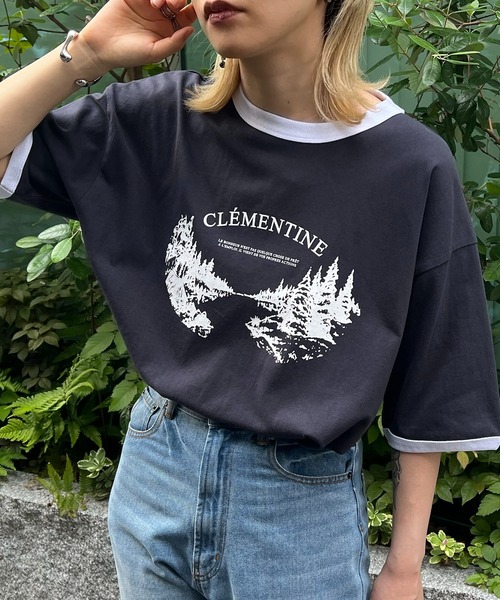 Confirm(コンファーム)の「フロントプリント ビッグシルエット半袖リンガーTシャツ カットソー ユニセックス 20(Tシャツ/カットソー・メンズ・ホワイト/ホワイト系その他/ホワイト系その他2/チャコールグレー/アイボリー/グレー系その他・M/L)」の6枚目の写真