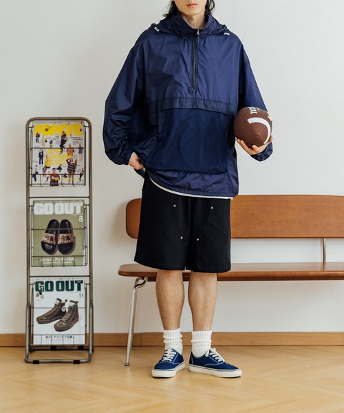 HOOK（フック）の「【HOOK】軽量UVカットメッシュポケットハーフジップマウンテンパーカー（マウンテンパーカー・メンズ・ライトグレー/ブルー・L/XL/M）」の6枚目の写真