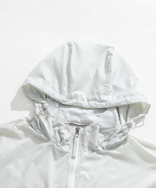 HOOK（フック）の「【HOOK】軽量UVカットメッシュポケットハーフジップマウンテンパーカー（マウンテンパーカー・メンズ・ライトグレー/ブルー・L/XL/M）」の13枚目の写真