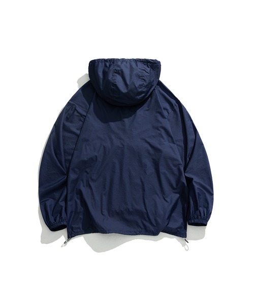 HOOK（フック）の「【HOOK】軽量UVカットメッシュポケットハーフジップマウンテンパーカー（マウンテンパーカー・メンズ・ライトグレー/ブルー・L/XL/M）」の5枚目の写真