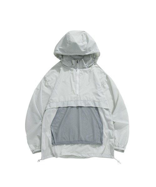 HOOK（フック）の「【HOOK】軽量UVカットメッシュポケットハーフジップマウンテンパーカー（マウンテンパーカー・メンズ・ライトグレー/ブルー・L/XL/M）」の20枚目の写真