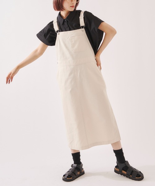 EDIT Gris（エディットグリ）の「【アレンジ自在】コットンサロペットスカート（サロペット/オーバーオール・レディース・ナチュラル/ブラック・FREE）」の21枚目の写真