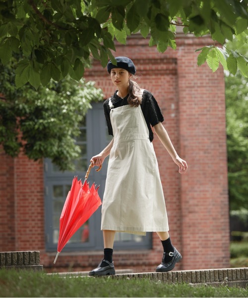 EDIT Gris（エディットグリ）の「【アレンジ自在】コットンサロペットスカート（サロペット/オーバーオール・レディース・ナチュラル/ブラック・FREE）」の7枚目の写真