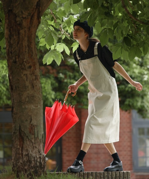 EDIT Gris（エディットグリ）の「【アレンジ自在】コットンサロペットスカート（サロペット/オーバーオール・レディース・ナチュラル/ブラック・FREE）」の9枚目の写真