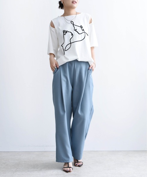 Eimee Law（エイミーロウ）の「テープ刺繍カットアウト Tシャツ