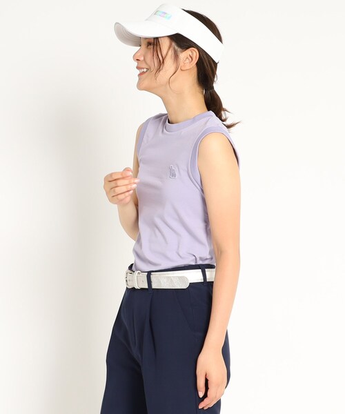 adabat（アダバット）の「【接触冷感/UVカット】ノースリーブプルオーバー（Tシャツ/カットソー・レディース・パープル/グリーン/ダークネイビー・36/38/40）」の11枚目の写真
