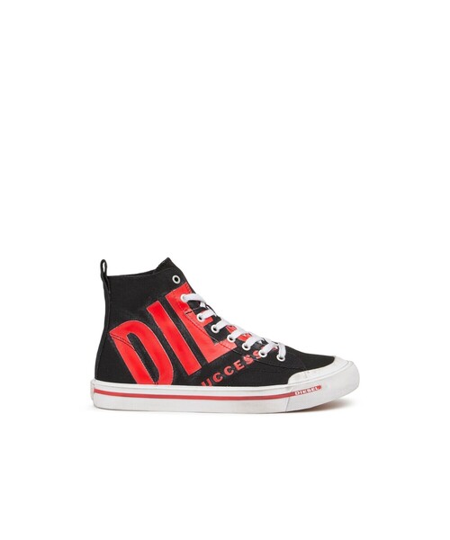 DIESEL(ディーゼル)の「メンズ キャンバス プリント ミッドカットスニーカー(スニーカー・メンズ・ブラック/ホワイト/カーキ・44/41/40/45/43/42)」の17枚目の写真