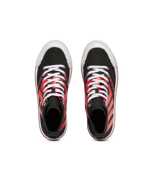DIESEL(ディーゼル)の「メンズ キャンバス プリント ミッドカットスニーカー(スニーカー・メンズ・ブラック/ホワイト/カーキ・44/41/40/45/43/42)」の21枚目の写真