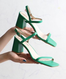 グリーン ストラップサンダル ORiental TRaffic サンダル ラインストーンストラップサンダル