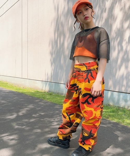 セール】RandS メッシュワイドショート丈T キッズ 半袖（Tシャツ