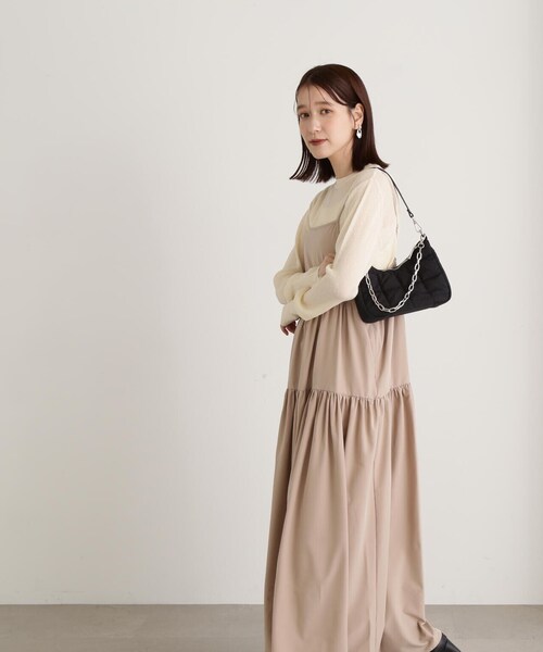 N.（N. Natural Beauty Basic）（エヌエヌナチュラルビューティーベーシック）の「ティアードキャミワンピース（ワンピース・レディース・ベージュ/ブラック/ブルー・MEDIUM）」の18枚目の写真