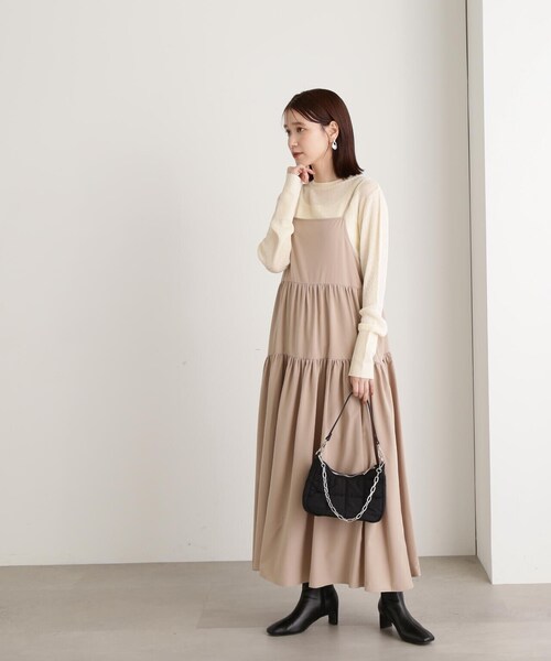 N.（N. Natural Beauty Basic）（エヌエヌナチュラルビューティーベーシック）の「ティアードキャミワンピース（ワンピース・レディース・ベージュ/ブラック/ブルー・MEDIUM）」の19枚目の写真