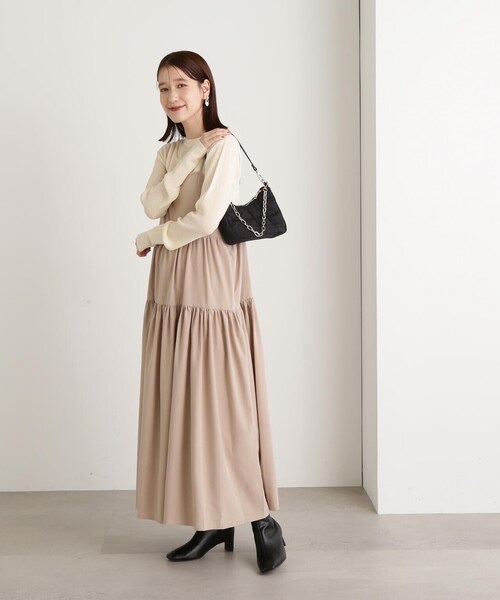 N.（N. Natural Beauty Basic）（エヌエヌナチュラルビューティーベーシック）の「ティアードキャミワンピース（ワンピース・レディース・ベージュ/ブラック/ブルー・MEDIUM）」の20枚目の写真