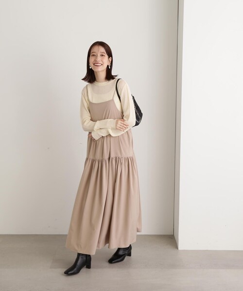 N.（N. Natural Beauty Basic）（エヌエヌナチュラルビューティーベーシック）の「ティアードキャミワンピース（ワンピース・レディース・ベージュ/ブラック/ブルー・MEDIUM）」の21枚目の写真