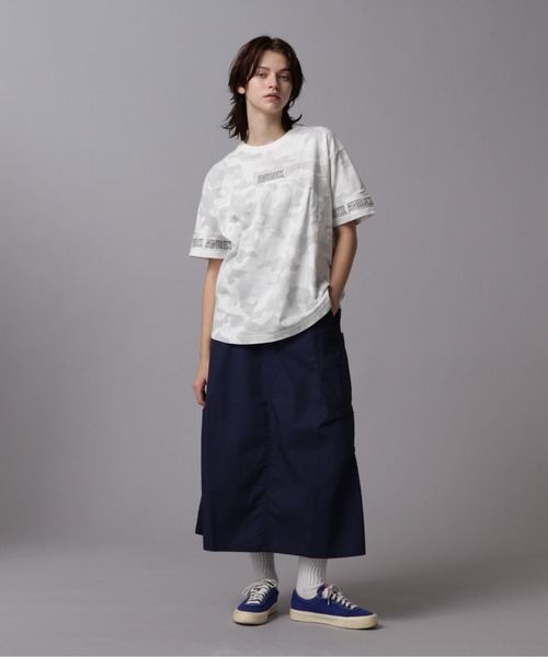 AVIREX アビレックス レディース トップス 半袖 Tシャツ FADE WASH CUFFS OPEN EMBROIDERY フェイドウォッシュ カフスオープン刺繍Tシャツ 肌見せ 7833934602 FADE WASH CUFFS OPEN EMBROIDERY T-SHIRT/フェイドウォッシュ