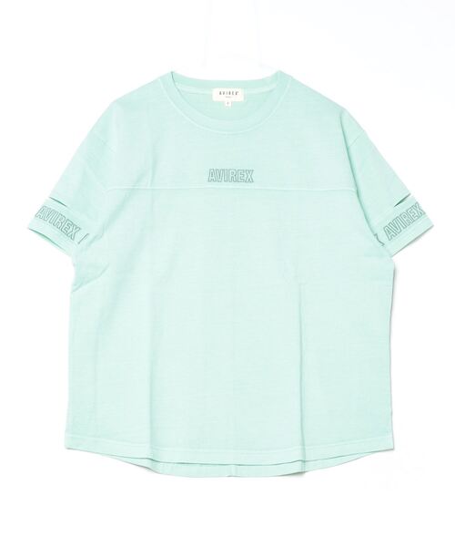 FADE WASH CUFFS OPEN EMBROIDERY TOPS/フェイドウォッシュ