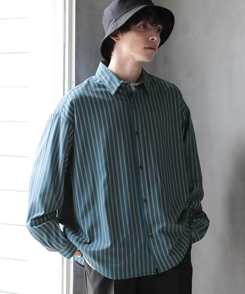 RAGEBLUE(レイジブルー)の「【LUXURY+EASY】LOOSE STRIPE SHIRTS /ラグイージールーズストライプシャツ(シャツ/ブラウス・メンズ・ホワイト/ネイビー/グリーン系その他・MEDIUM/LARGE)」の20枚目の写真
