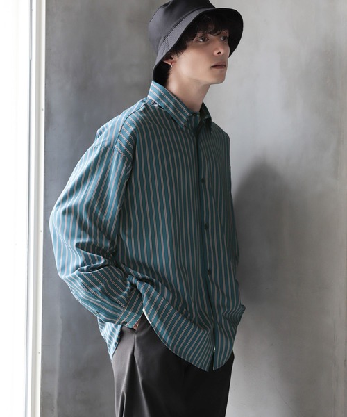 RAGEBLUE(レイジブルー)の「【LUXURY+EASY】LOOSE STRIPE SHIRTS /ラグイージールーズストライプシャツ(シャツ/ブラウス・メンズ・ホワイト/ネイビー/グリーン系その他・MEDIUM/LARGE)」の21枚目の写真