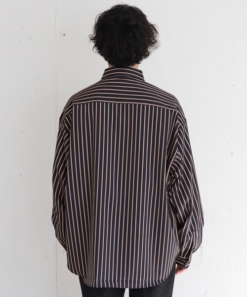 RAGEBLUE(レイジブルー)の「【LUXURY+EASY】LOOSE STRIPE SHIRTS /ラグイージールーズストライプシャツ(シャツ/ブラウス・メンズ・ホワイト/ネイビー/グリーン系その他・MEDIUM/LARGE)」の8枚目の写真