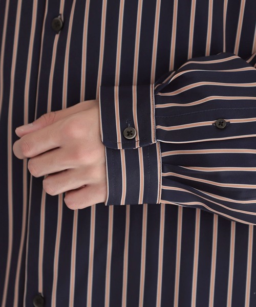 RAGEBLUE(レイジブルー)の「【LUXURY+EASY】LOOSE STRIPE SHIRTS /ラグイージールーズストライプシャツ(シャツ/ブラウス・メンズ・ホワイト/ネイビー/グリーン系その他・MEDIUM/LARGE)」の12枚目の写真