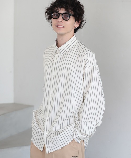 RAGEBLUE(レイジブルー)の「【LUXURY+EASY】LOOSE STRIPE SHIRTS /ラグイージールーズストライプシャツ(シャツ/ブラウス・メンズ・ホワイト/ネイビー/グリーン系その他・MEDIUM/LARGE)」の17枚目の写真