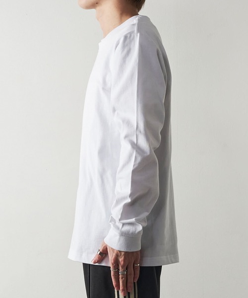MADE BLANKS（メイドブランクス）の「【MADE BLANKS / メイド ブランクス】10オンス オーガニックコットン ロングスリーブTシャツ（Tシャツ/カットソー・メンズ・ホワイト/ブラック・LARGE/X-LARGE/MEDIUM）」の10枚目の写真